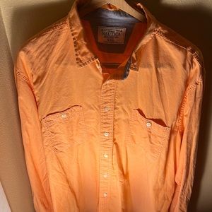 Nautica Men’s LS Solid Button Up Shirt Color Peach Size XXL